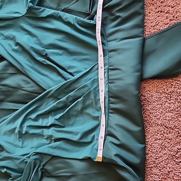 Alfred Sung Three-Quarter Sleeve Draped Full Skirt Dress In Hunter D736 … - Picture 8 of 10